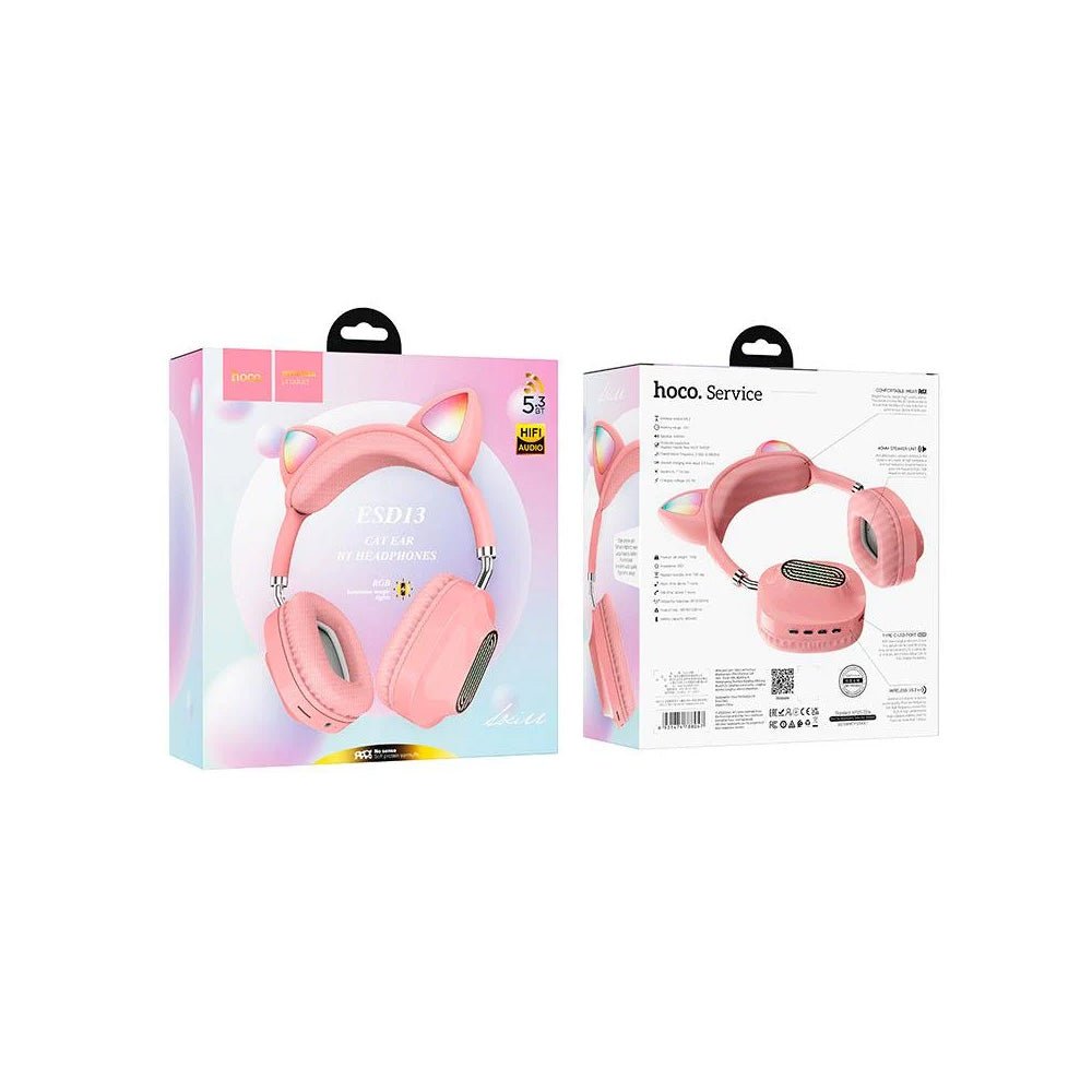 ESD13 Cat Ear Bluetooth 5.3 Headphones Pink Gear Up ZA