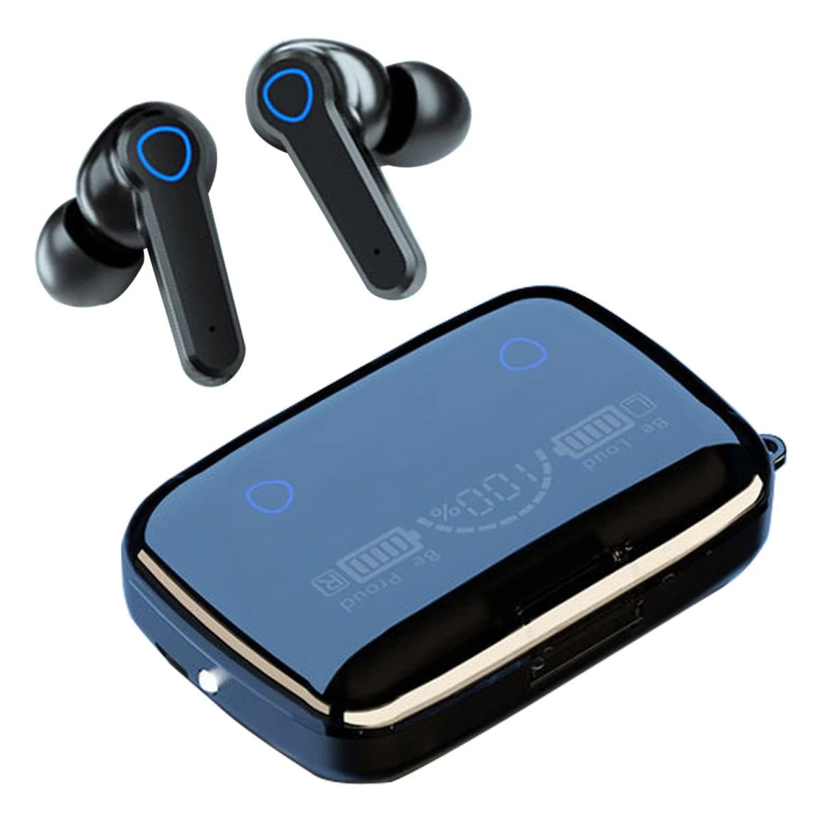 Bluetooth wireless earbuds with 2024 charging box - blue